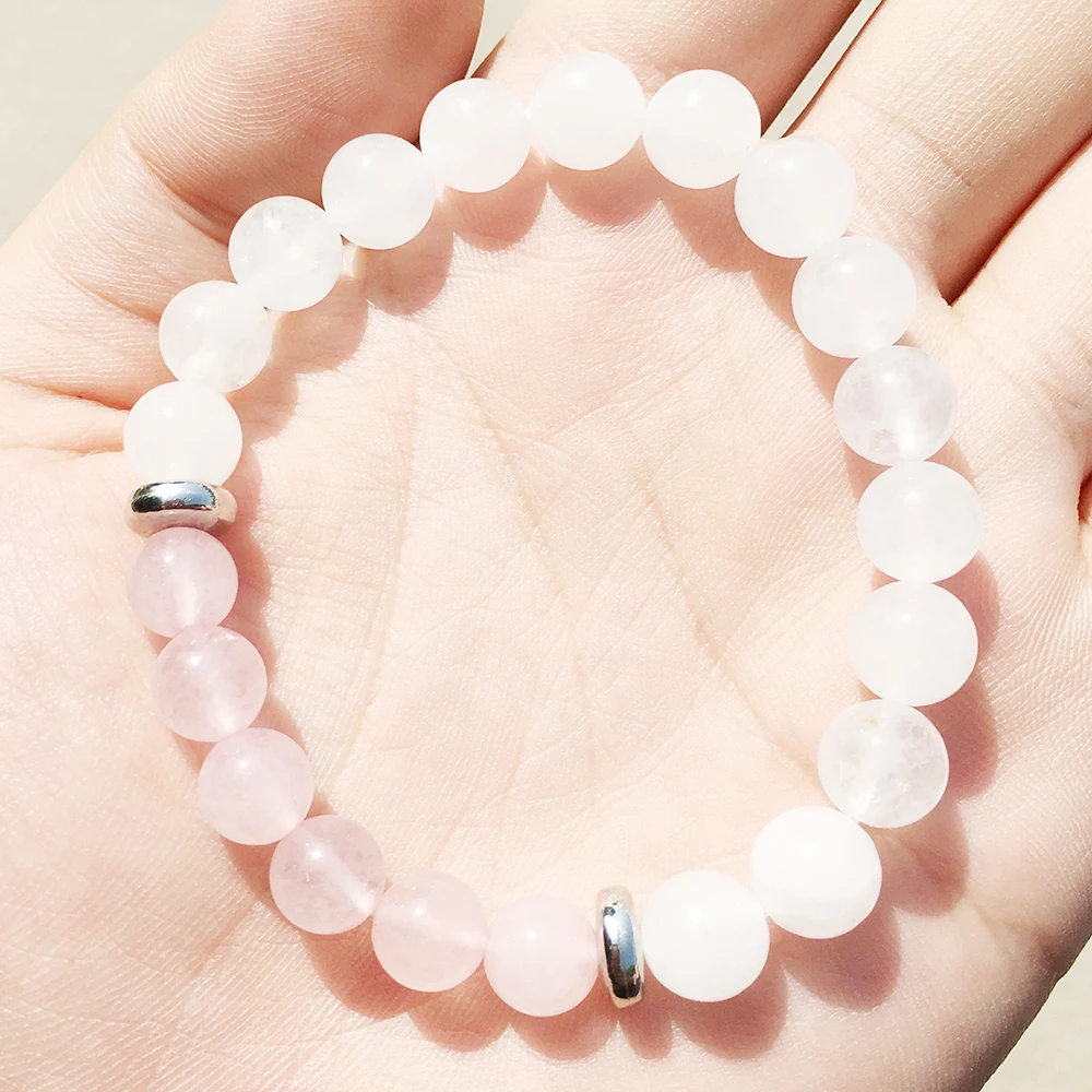 Браслет Ruberthen AA Grand White Moonstone розовый кварц женский браслет гармония приносящий