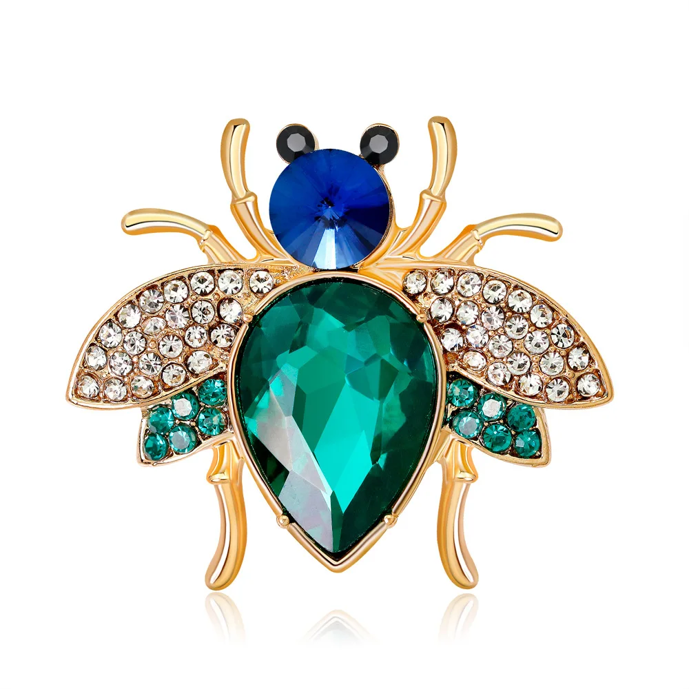 Enacolor Exquisite Insects Bee Brooch Vintage Rhinestone Broach Crystal Hijab Pin for Women Clothing Accessories Brosh | Украшения и