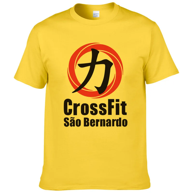 Футболки мужские для кроссфита из хлопка с коротким рукавом круглым вырезом