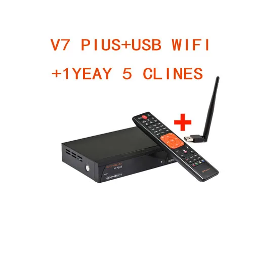 1 год Европа Испания Польша cccam GT медиа V7 плюс спутниковый ресивер DVB-S2 DVB-T2 декодер 1080P Full HD powervu ТВ рецептор - Цвет: With wifi