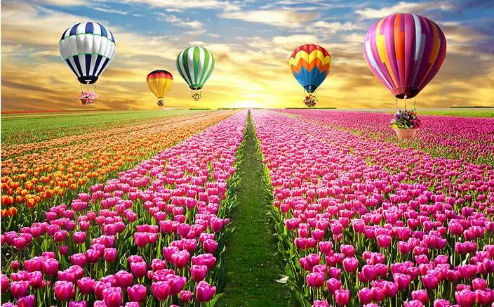 Индивидуальные обои с цветами тюльпанами для стен 3 d фотообои детской