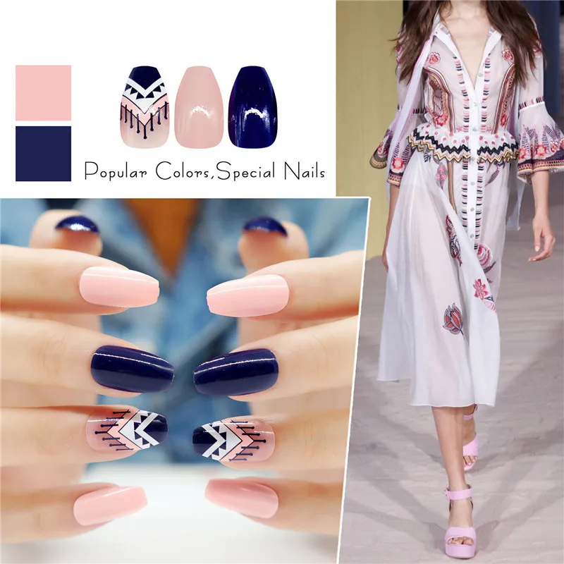 24 шт. глянцевые акриловые накладные ногти для балерин|press on nails|press onfake tips |