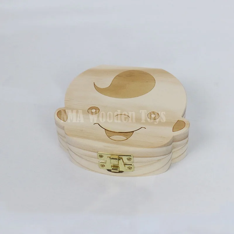 

3-7 Years Boy And Girl Image Wooden Baby Tooth Box Keepsake Box Milk Tooth Box Organizer For Baby First Tooth Box B1126T
