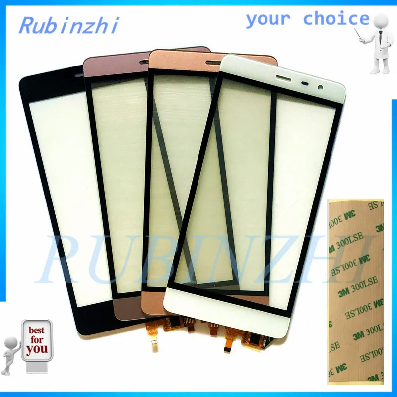 RUBINZHI Phone Touch Screen Panel Sensor Front Glass For Micromax q4202 Touchscreen Digitizer Replacement Lens With 3m tape | Мобильные