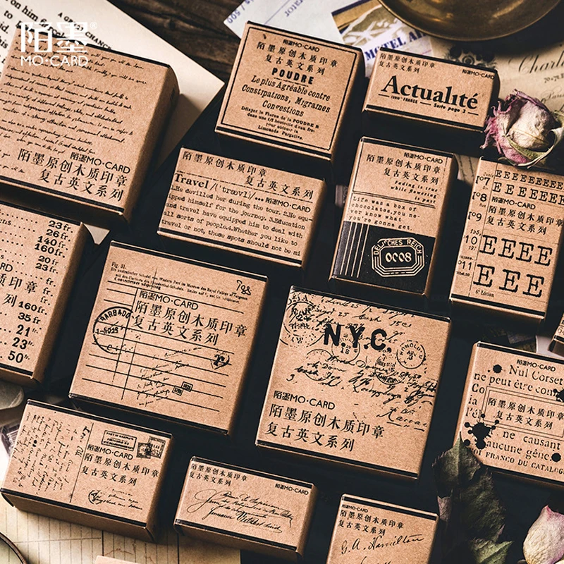 Винтажный Ежедневник с английскими буквами декоративный штамп деревянные и