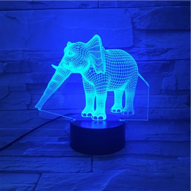 Животное тайский слон 3D лампа RBG светодиодный светильник USB Illsuion ночник многоцветный Luminaria праздничный Декор Детская игрушка ребенок
