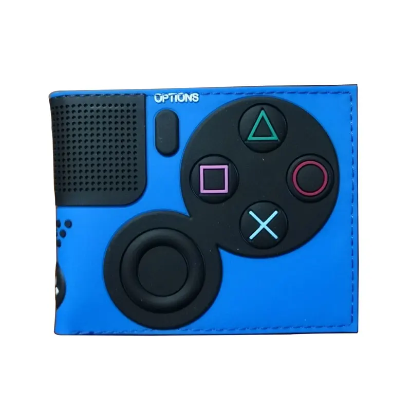 Милый кошелек с 3D принтом из мультфильма для игр Playstation PVC Короткие бумажники carteira