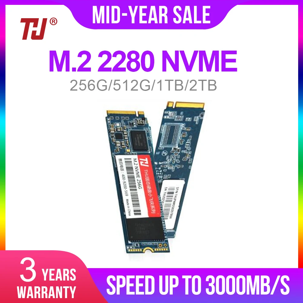 

New/Original THU Professional SSD 256GB 512GB 1tTB 2TB 3D NAND M.2 2280 PCIe NVMe Gen3 x 4 Internal Solid State Drive