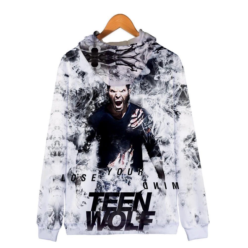 Прочный чехол teen Wolf 3D молния свободный свитер с капюшоном для мужчин/женские