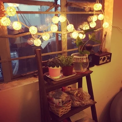 Гирлянда из 20 светодиодных шаров ротанга 2 м|light vase|light covers for fluorescent lightslight night light |