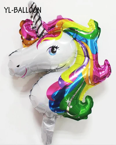 50 шт./лот 30*40 см анаграмма мини rainbow Unicorn Фольга Шарики День рождения Аксессуары