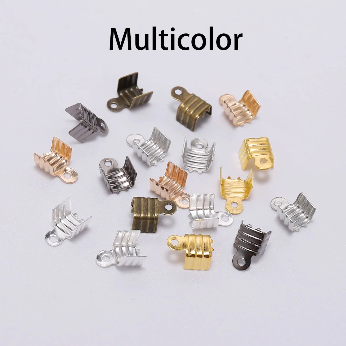 Multicolor 200 шт/партия латунные концевые крепежные элементы для страз цепи согнутые концы провода разъем крепеж для DIY ювелирных изделий - Цвет: Multicolor