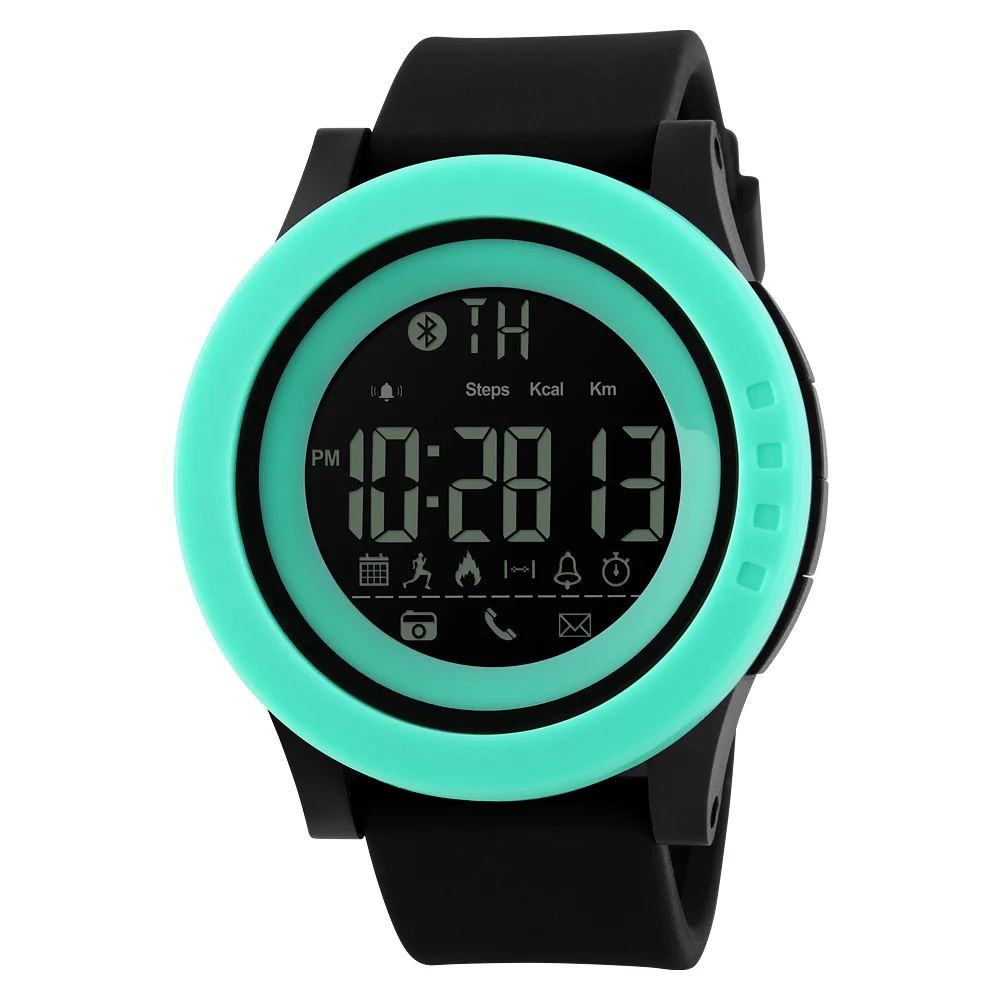 Бесплатная доставка 50 м водонепроницаемые мужские Bluetooth часы спортивные военные