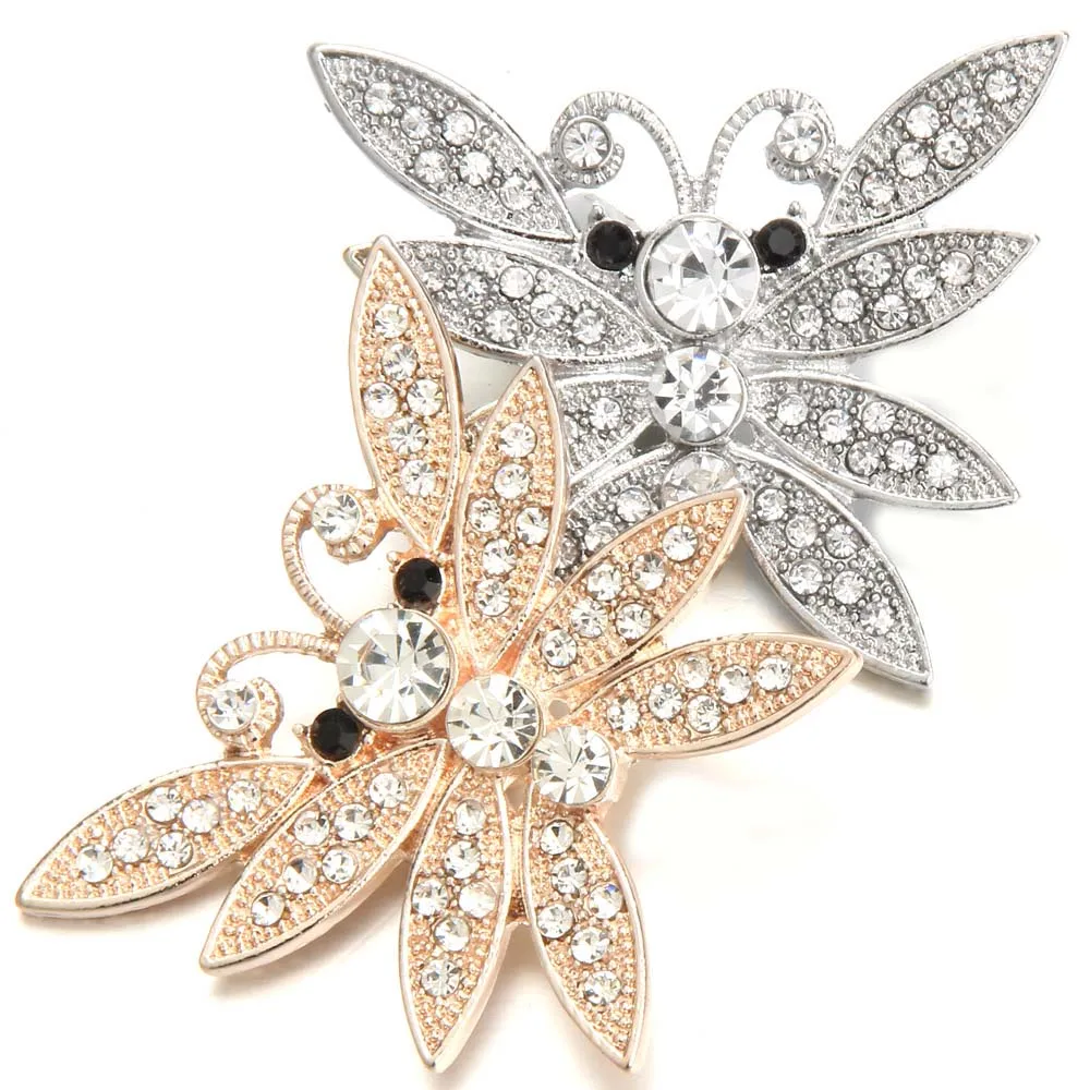10pcs/lot Wholesale Rose Gold Butterfly Snap jewelry 18mm women metal crystal snaps button bracelets&ampbangles for | Украшения и
