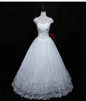 2019 white wedding dress ball gown v neck tulle with lace appliques robe de marie vestidos de noiva
