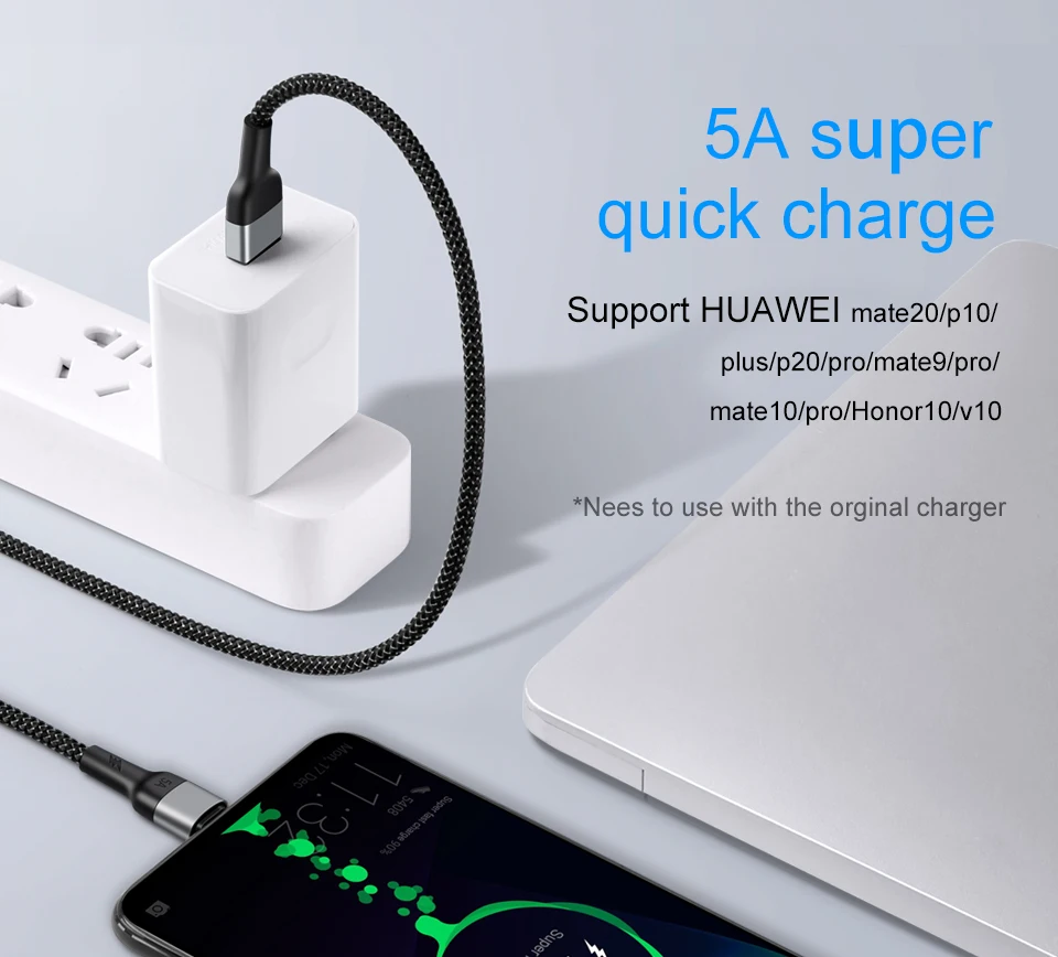 Кабель Elough 5A type C для huawei mate 30 20 pro P30 P20 супер зарядный провод кабель usbc USB провод для зарядного устройства