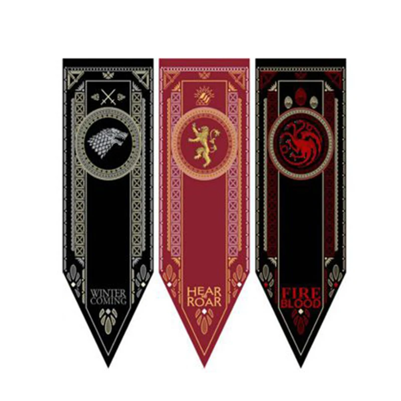 

BENFACTORY Store Game Of Thrones Flag Banner House Stark Targaryen Lannister Home Decor A Song of Ice and Fire With Brass Eyelet