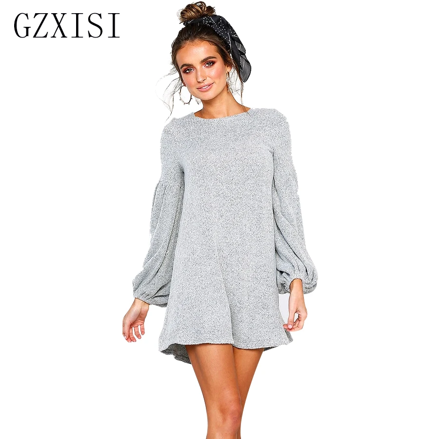 

winter dress women plus size shirt loose sweater knitted party dress mini autumn solid o neck black red sexy streetwear dresses