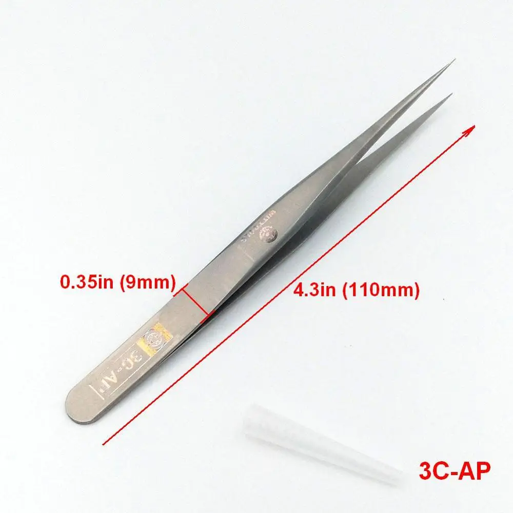 3C-AP 1 шт. AP СЕРИЯ промышленные пинцеты прецизионные инструменты для ремонта мобильных ювелирных изделий Лабораторная работа хобби удаления черных точек - Тип головки пинцета: 3C-AP