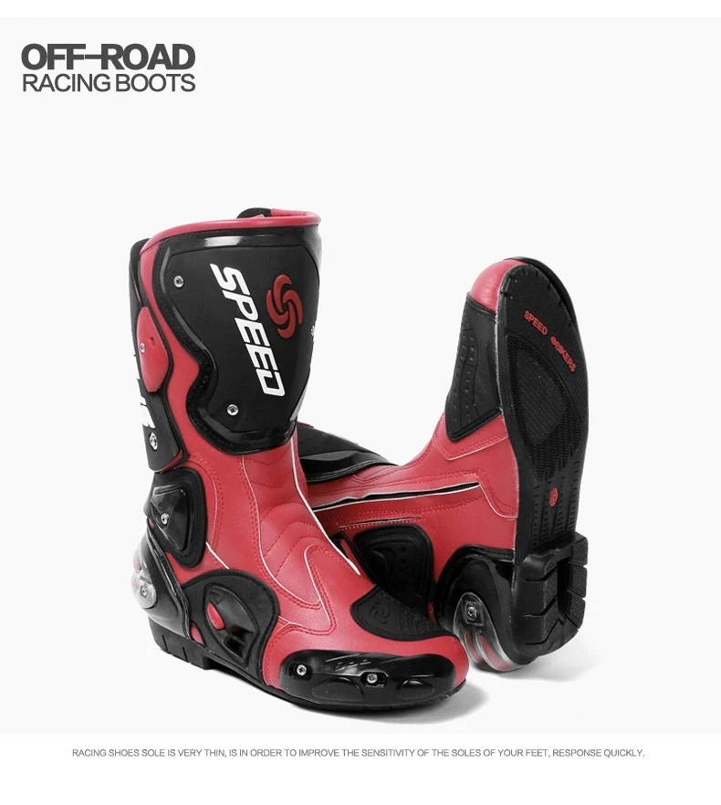 PRO-BIKER SPEED BIKERS мотоциклетные ботинки для мотогонок, мотокросса, внедорожника, мотоциклетная обувь, черный/белый/красный, размер 40/41/42/43/44/45