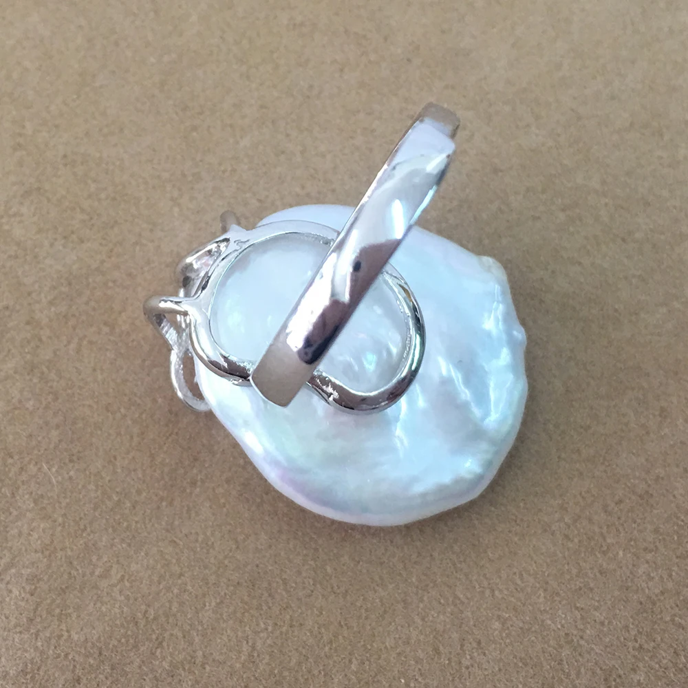 Кольцо из 100% натурального пресноводного жемчуга серебра 925 пробы жемчужное