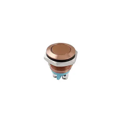 AC 250V 3A 16mm SPST без моментальная Перезагрузка кофейного цвета металлическая кнопка
