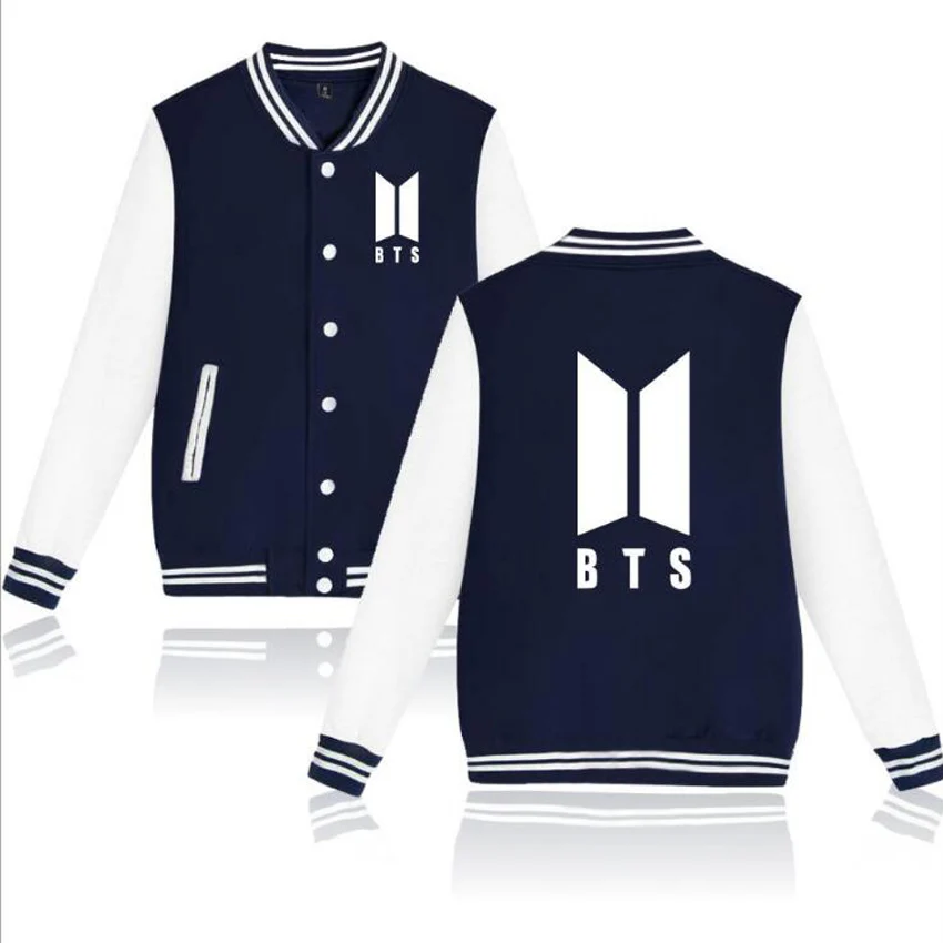 Moletom БЦ Zip Up Harajuku Толстовки Вентиляторы поддерживающая BTS любить себя Бейсбол