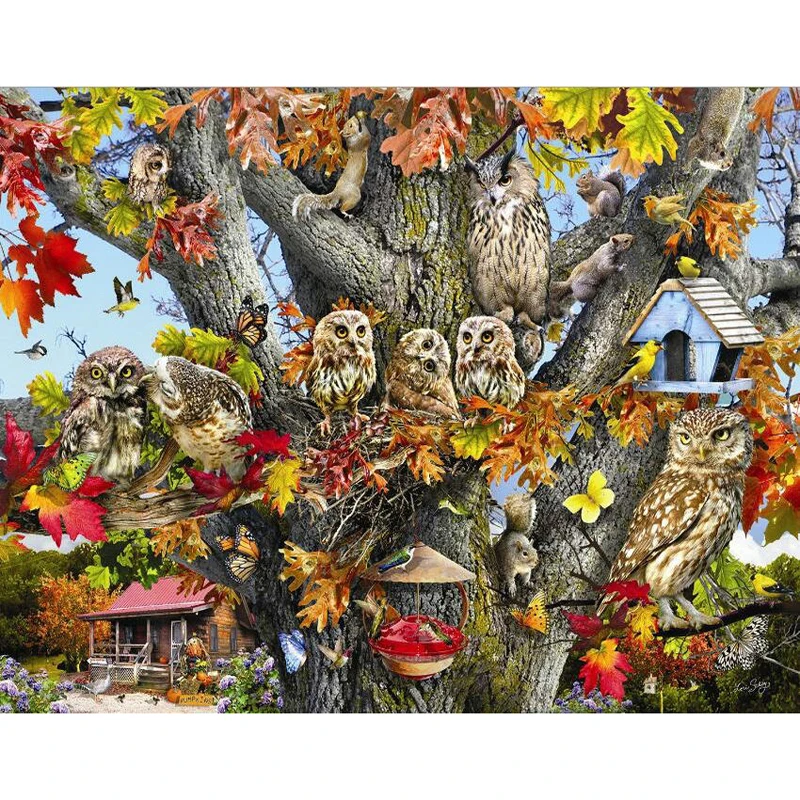 

YIKEE owl diamond painting square rhinestones Home Decor Drill Resin DIY Mosaic Diamond Embroidery k1536
