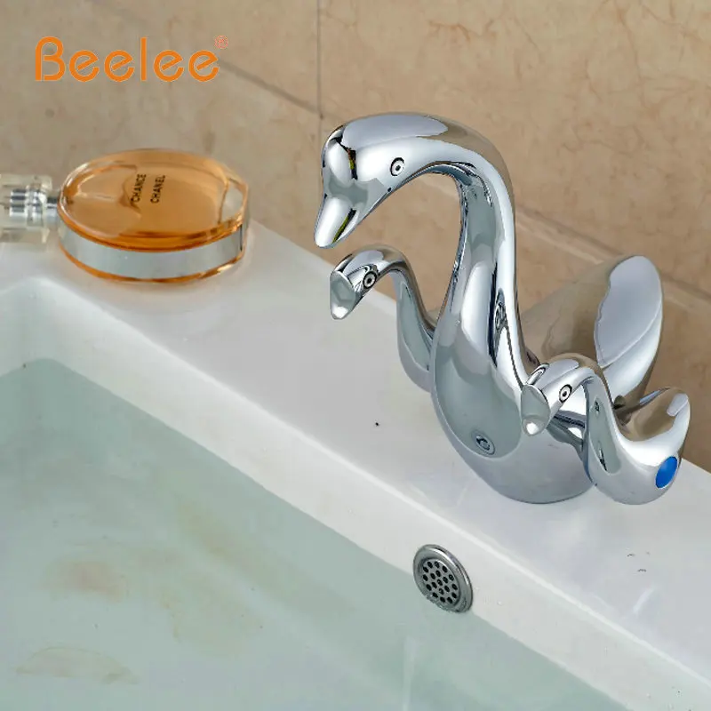 Креативный смеситель для раковины в форме утки с двумя ручками Смеситель двойные