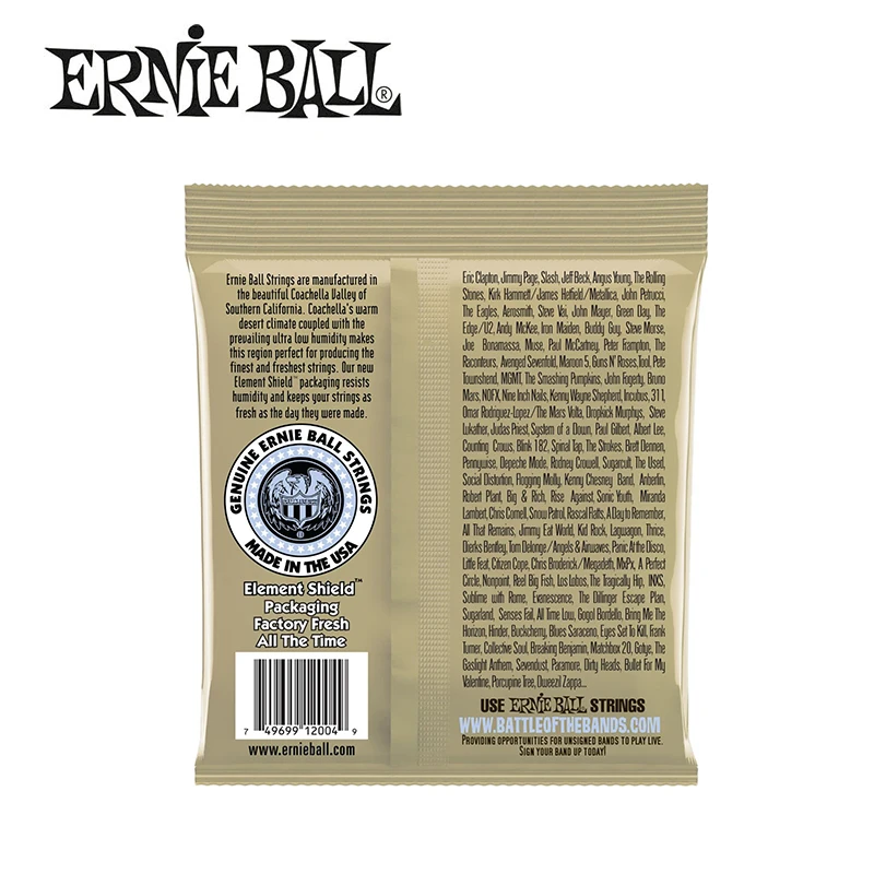 Оригинальный Ernie Ball 2004 Earthwood 80/20 бронзовые световые акустические гитарные струны
