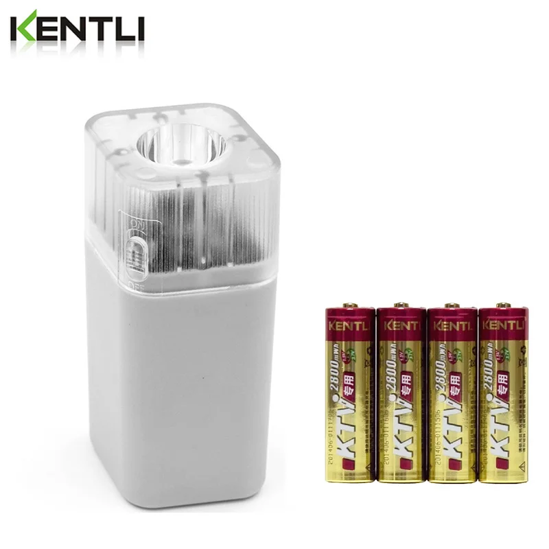 

4 шт. KENTIL 1,5 в AA PK5 перезаряжаемые литиевые батареи + 4 слота зарядное устройство со светодиодным фонариком