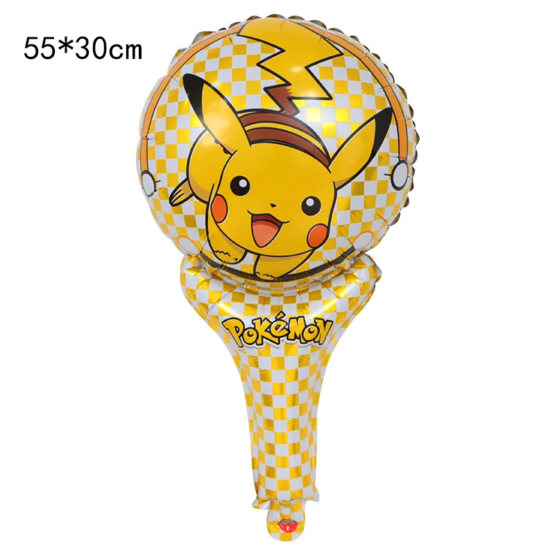 Мультфильм Пикачу Pokemon Go фольгированные шары с днем рождения украшения для детской вечеринки игрушки для детского дня рождения - Цвет: 1PC HoldingBalloonA