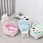 Мультяшный детский горшечный унитаз большой вместимости удобная спинка Портативный многоцветный безопасный нескользящий детский туалет