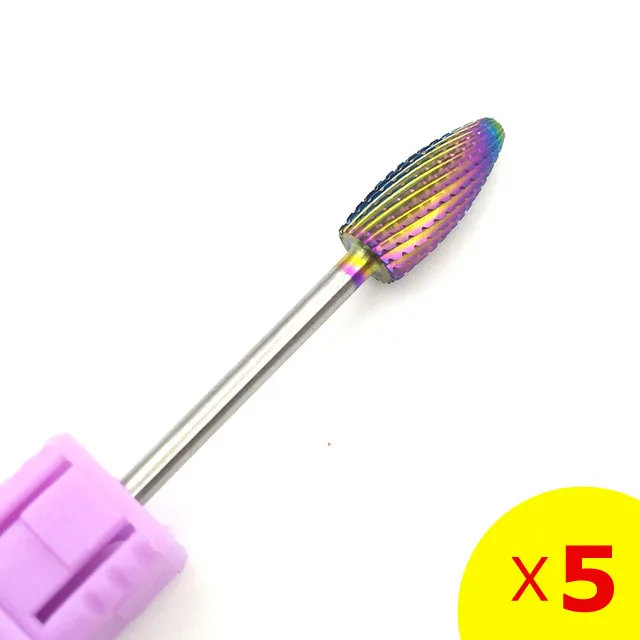 F0615PQ HYTOOS 5 шт./компл. Вольфрам карбида фрез для маникюра/педикюра 3/3" ротационных напильников из маникюрные наконечники Дрель аксессуары фреза удаляйте гель Инструмент - Цвет: F0615PQ