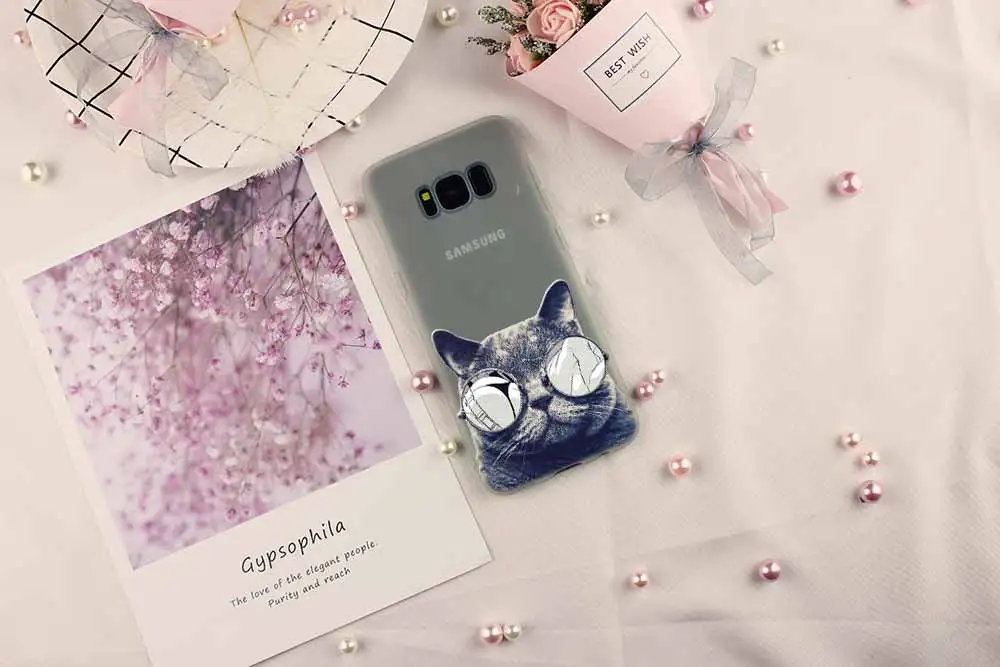 Черный мягкий чехол с кошачьими глазами для Samsung Galaxy S7 Edge S8 S9 S10 S11 S20 S21 Plus Lite E Ultra |
