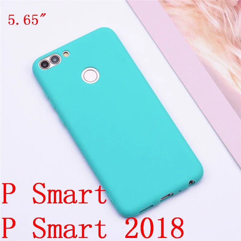 Light green Huawei P Smart чехол TPU Мягкий силиконовый прозрачный чехол конфетный чехол для телефона для huawei P Smart чехол FIG-LX1 Enjoy 7S Чехол - Цвет: Light green