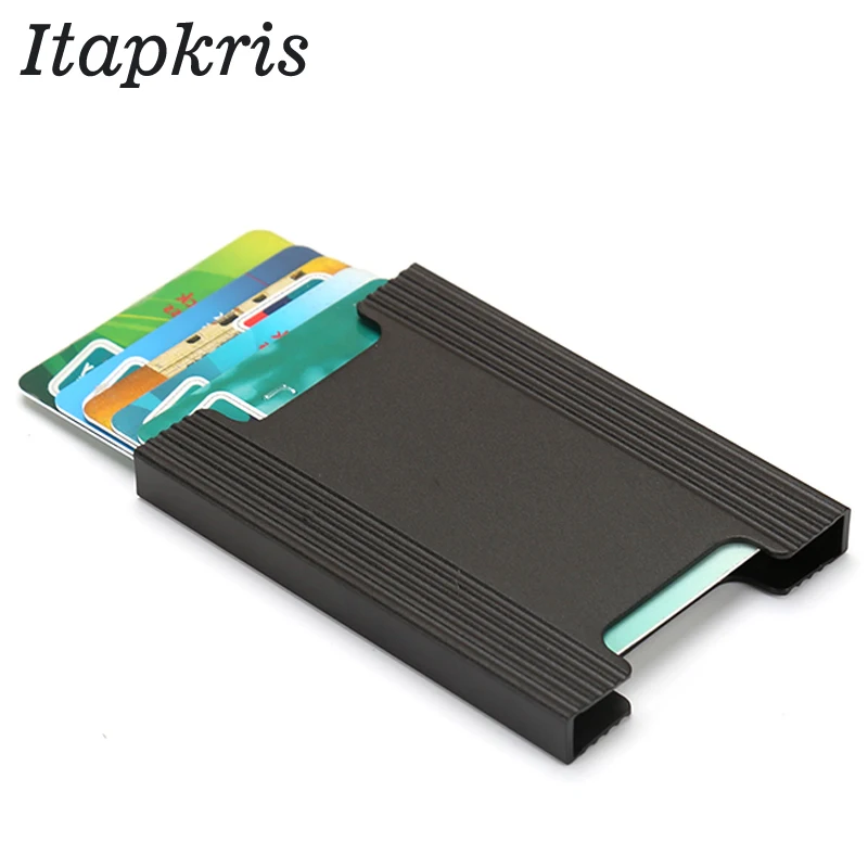 

Aluminum alloy Metal Credit Card Holder Rfid Wallet Blocking Portable ID Card Case Men Aluminum Clip lady Pocket Porte Carte