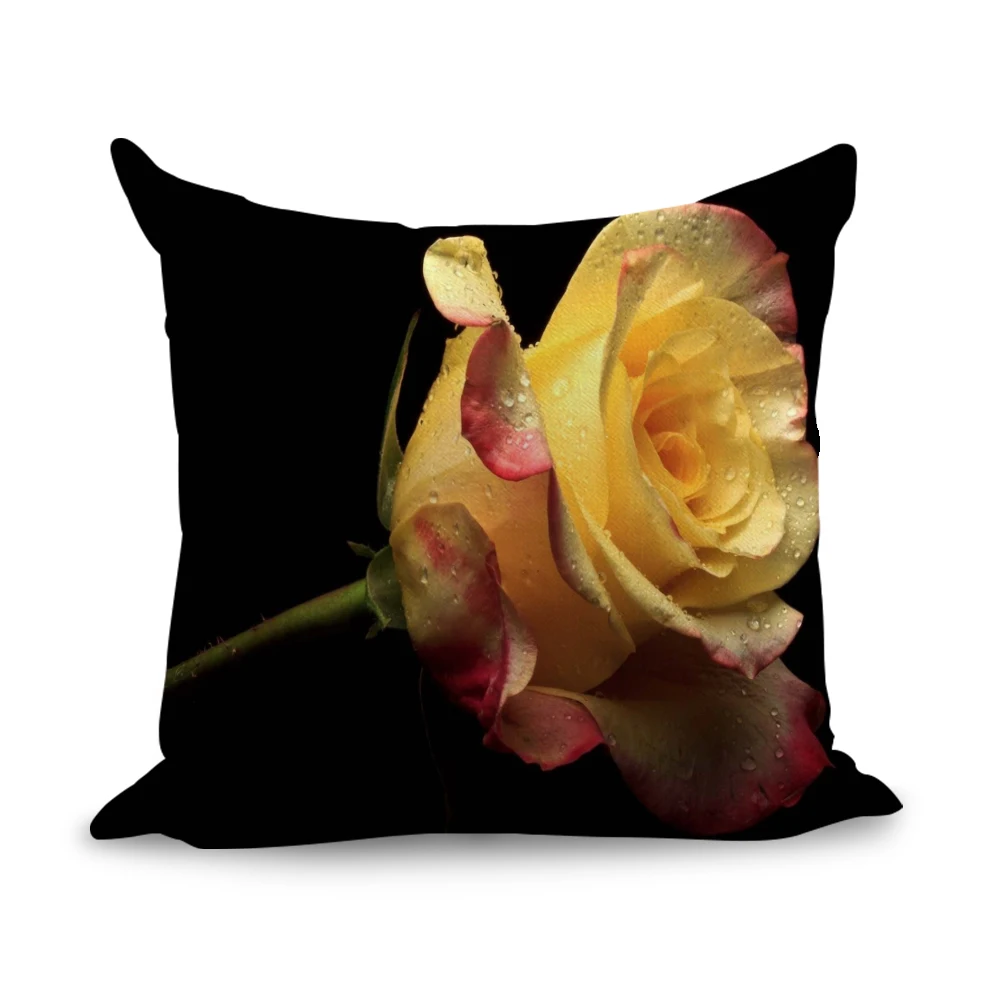 Розы подушки с цветами льняной диван подушка для сиденья Подушка домашнего