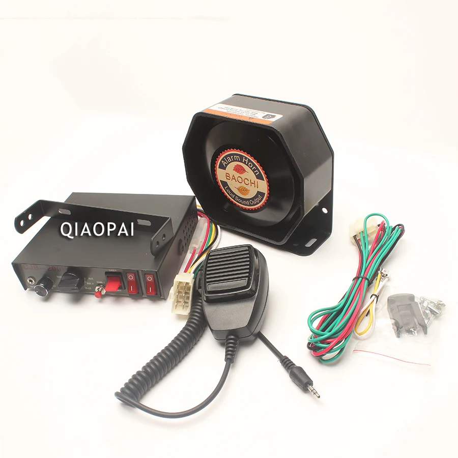 Супер Громкая 9 звуковая сирена 200 Вт сигнализация мегафон Предупреждение 12 В для