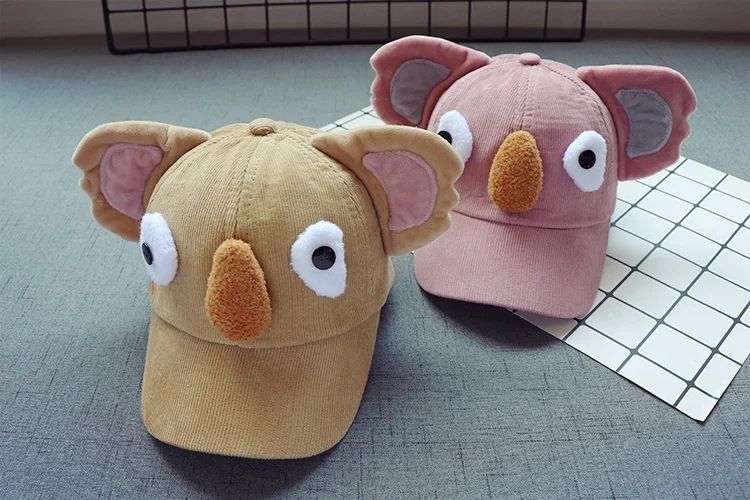 Baby boys girls hat cap winter baseball thicken knit cartoon lovely Elephant casual animals warm wool 1-4years hats | Детская одежда и
