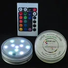 Светодиодный подсветка для вазы, погружной светильник белоготеплого белогоRGB SMD с дистанционным управлением, осветитель для кальяна, 7 см диаметром, 10 шт.