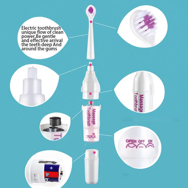 Новая электрическая вибрационная Массажная зубная щетка с 3 головками кистей