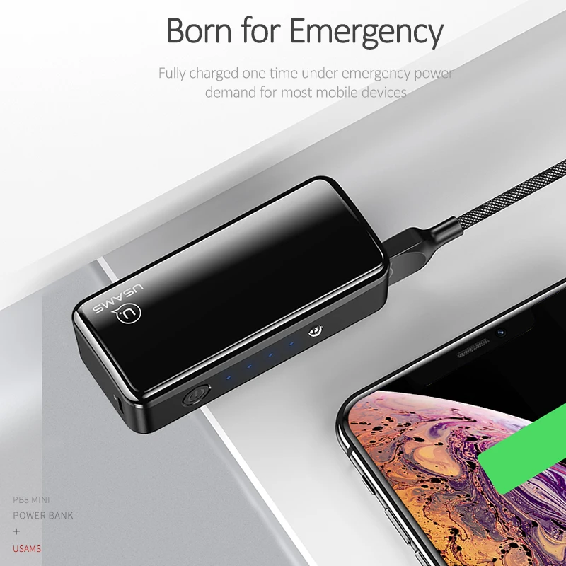 USAMS 2000 мАч ультра легкий мини USB power Bank Портативный Внешний аккумулятор
