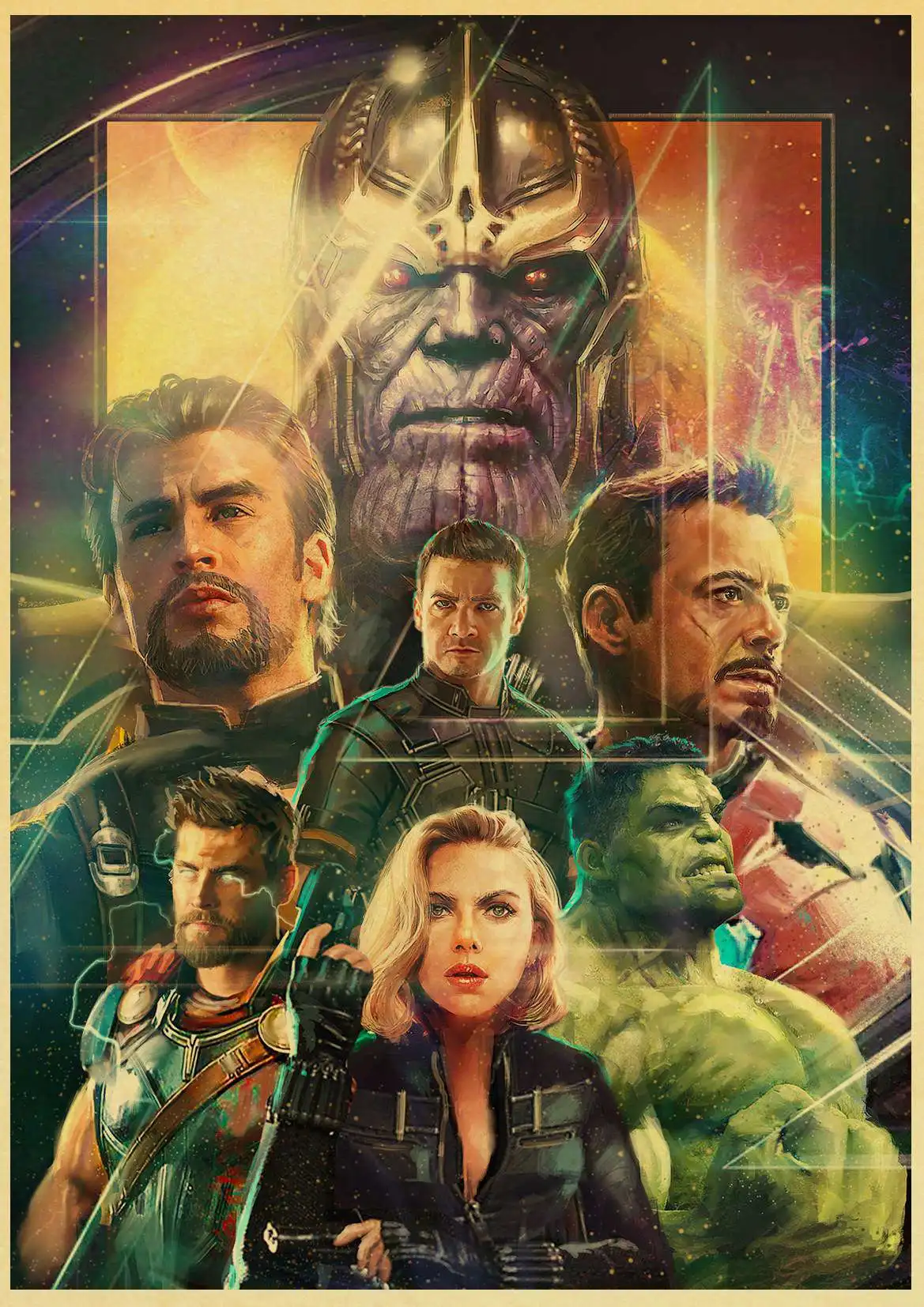 Vinatge фильм Marvel Мстители Бесконечность Войны Плакат крафт-бумага напечатаны ретро постеры с супергероями домашний Декор стены стикеры - Цвет: D126