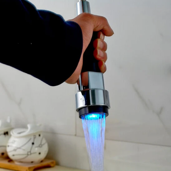 Хромированная Сменная головка для кухонного крана со светодиодной подсветкой |