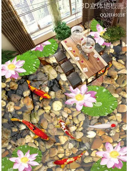 Пользовательские фото пол обои дома-больной еще раз для цветочного камня 3d