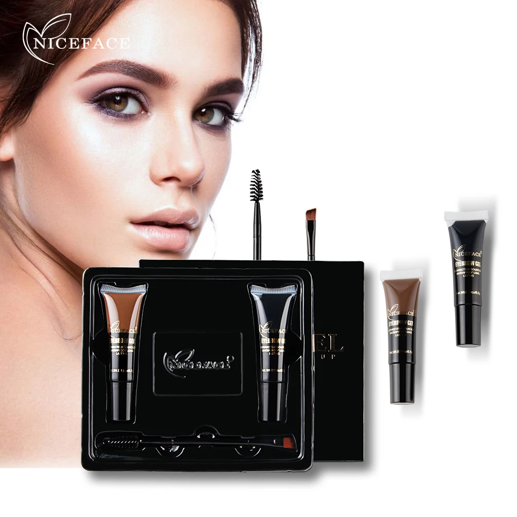 2 шт./компл. NICEFACE ТИНТ гель для бровей Набор макияжа водостойкий стойкий брови
