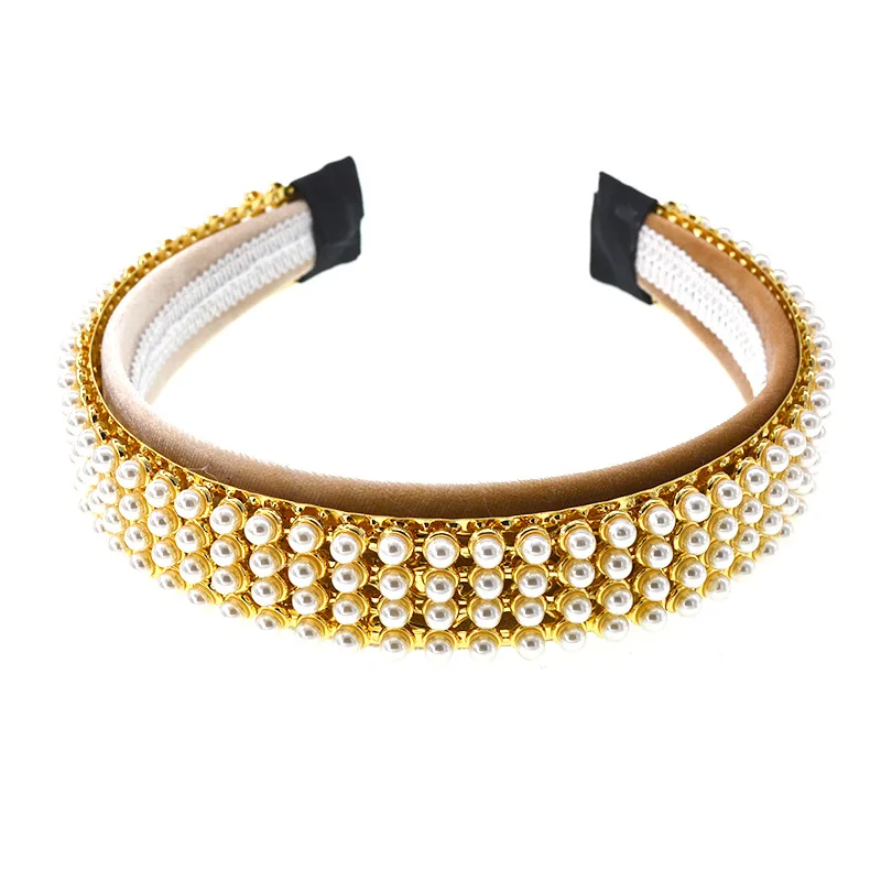 Жемчужная головная повязка винтажная барочная лента для волос бусы королевская