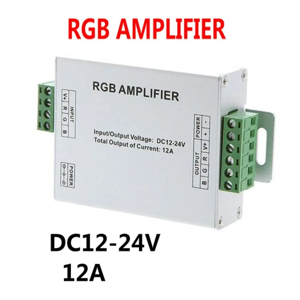 

DC 12~24V 12A Data Repeater LED RGB Signal Amplifier for SMD 3528 5050 LED Strip Light