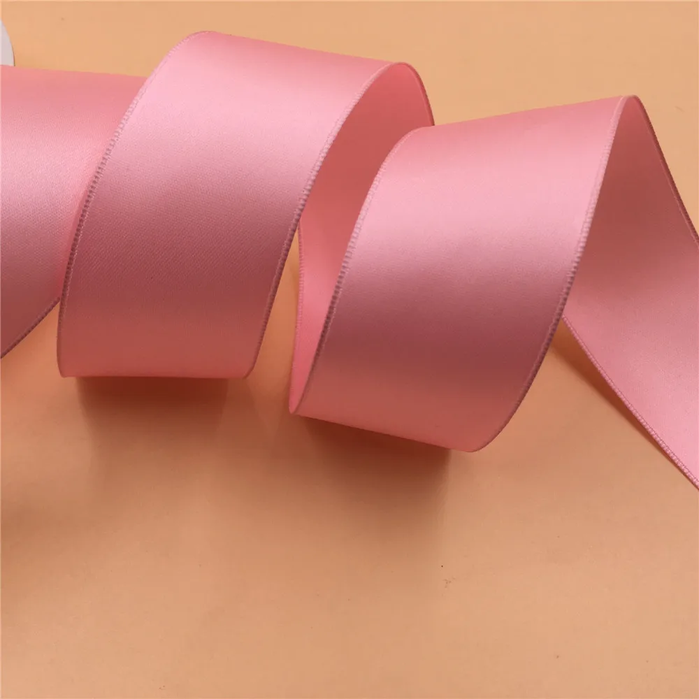 

38MM Wired Edge Plain Pink Satin Ribbon Party Wedding Decoration Gift Wrapping Christmas New Year DIY Material 25Yards N1076